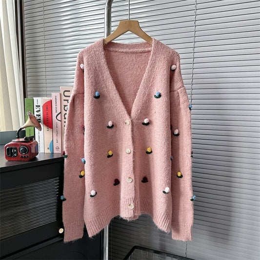 【outer】Vネックニットカーデ　M18550