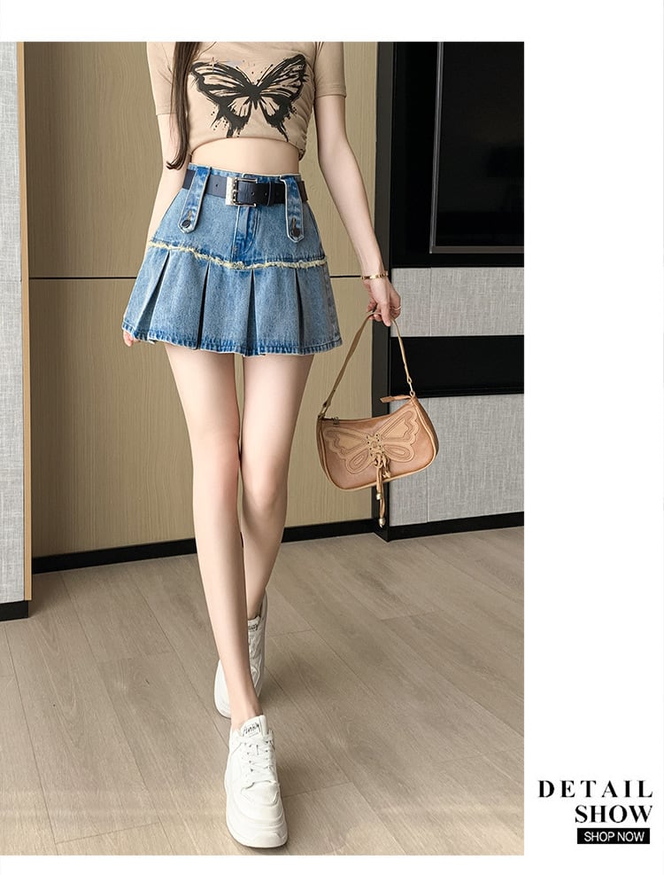 【bottoms】ギャザーデニムスカートG20220