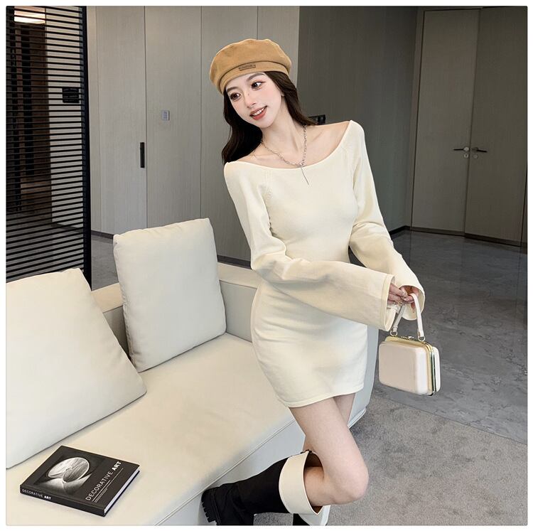 【dress】バックレスニットワンピース　M28110