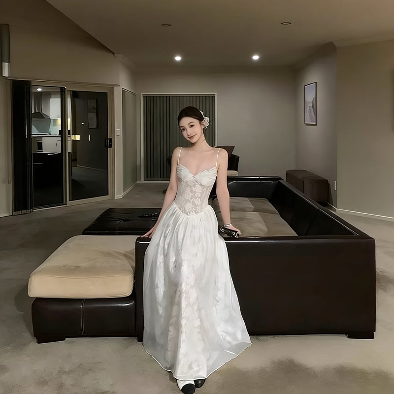【dress】レースキャミワンピース Q8384