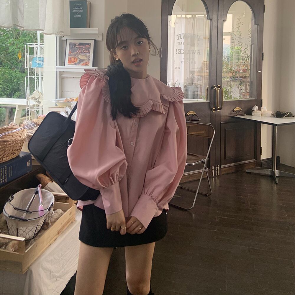 【tops】フリルシャツトップス　M29585