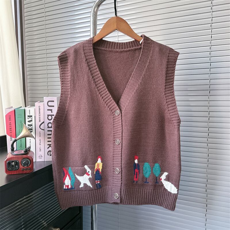 【outer】ジャカードニットベスト　M28193