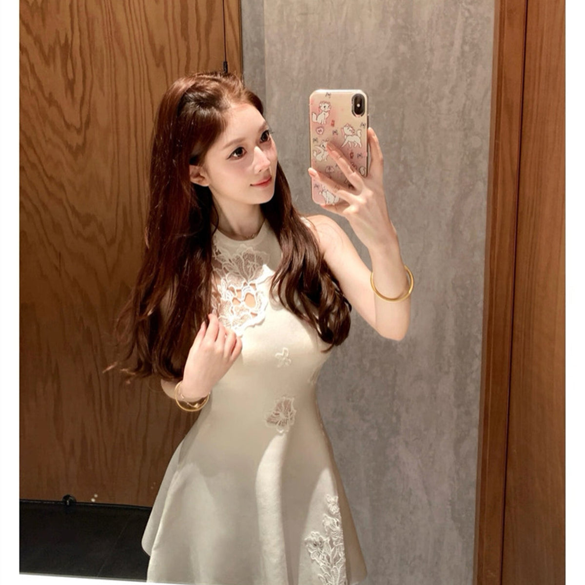 【dress】レースドッキングミニワンピース　N3564
