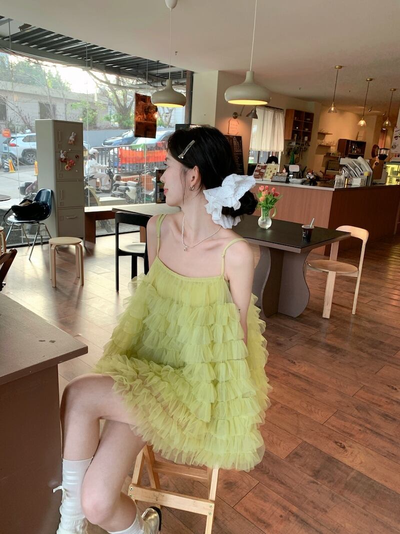 【dress】チュールコンビキャミワンピース　M29848