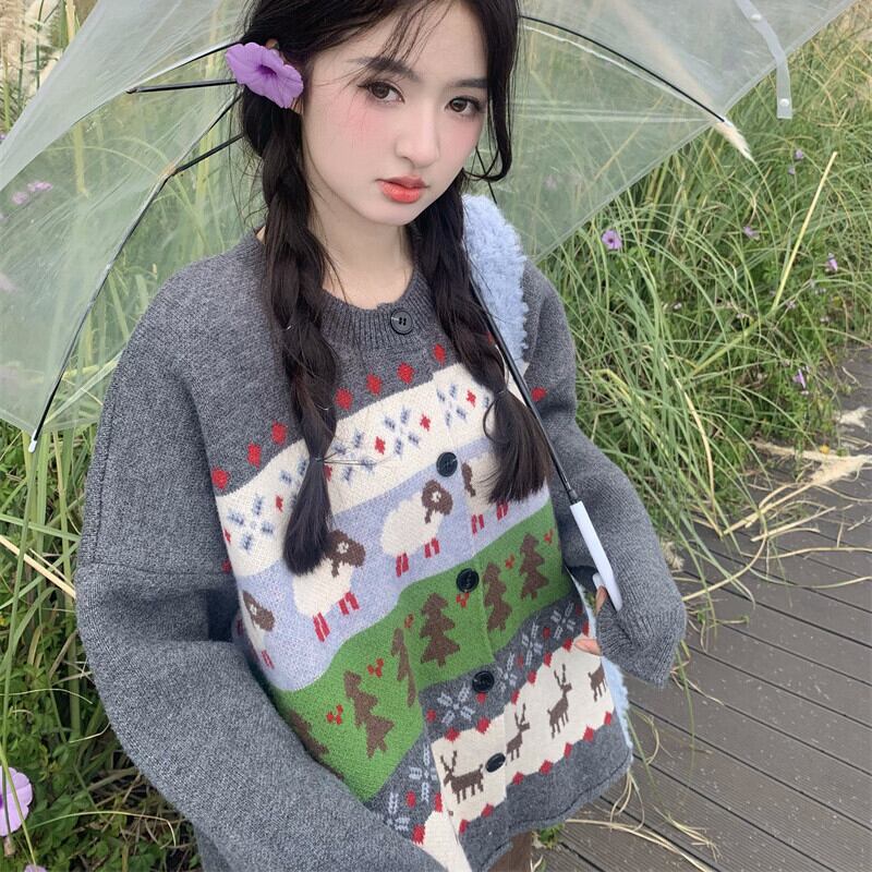 【outer】クルーネックニットカーデ　M27116