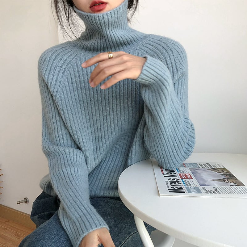 【tops】ハイネックニットセーター　M27226