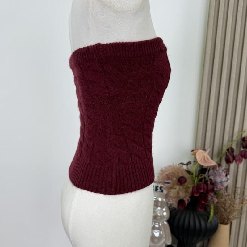 【tops】ニットチューブトップス Q7618