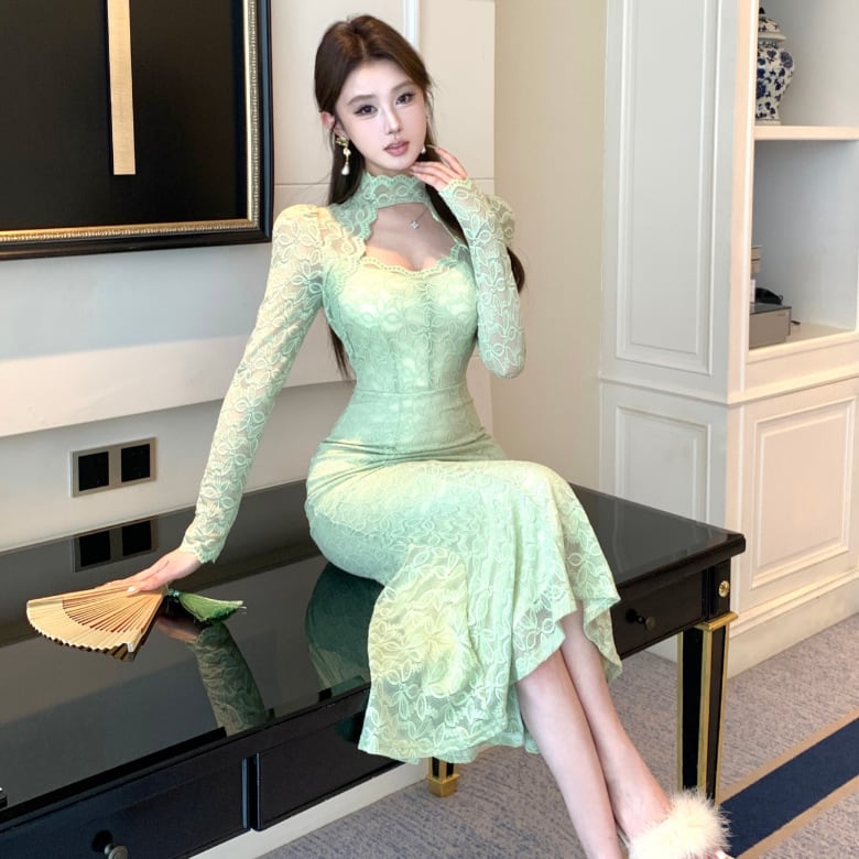 【dress】マーメイドレースワンピース　M29430