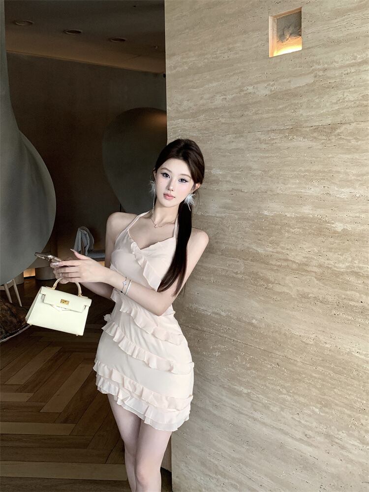 【dress】フリルホルターネックワンピース　M29662