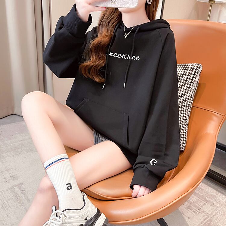 【tops】韓国ファッションフード付き長袖英字柄秋新作3色カジュアル薄手着回しパーカーF0722