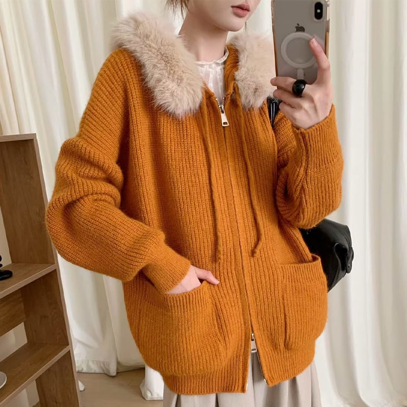【outer】Wジップニットカーディガン Q6994