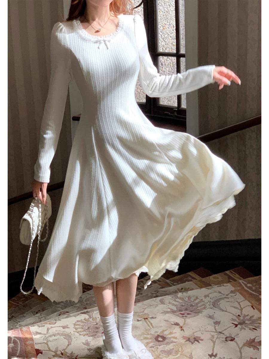【dress】ドッキングニットワンピース　M28279