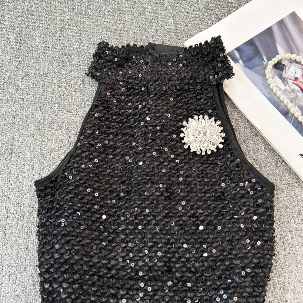 【tops】キラキラノースリーブトップス　M23937