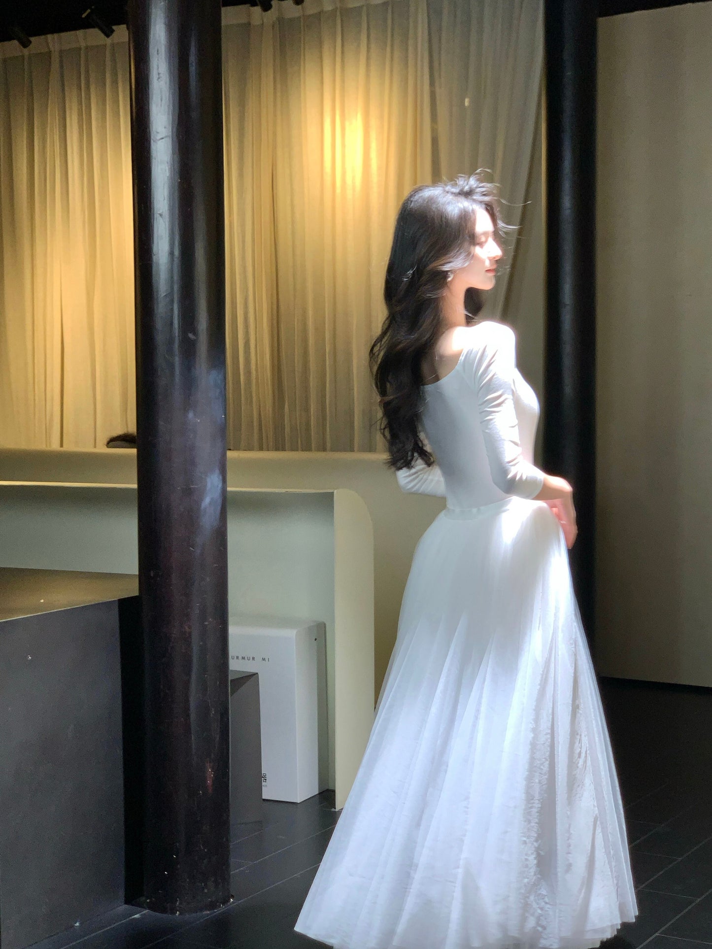 【dress】2WAYチュールドッキングロングワンピース　N3426