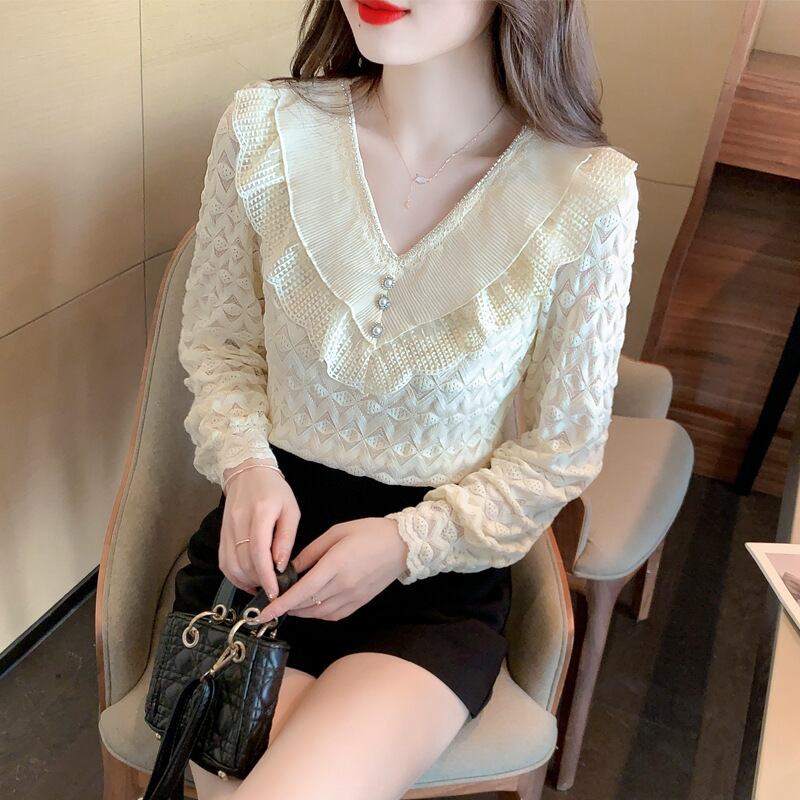 【tops】レースシャツトップス　M28634