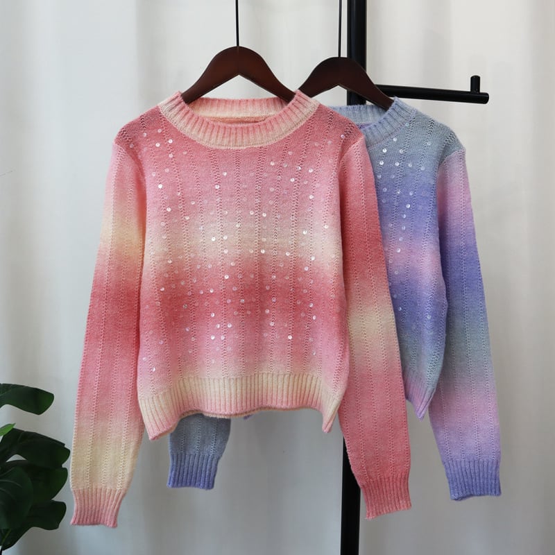 【tops】スパンコールニットセーター　M25739