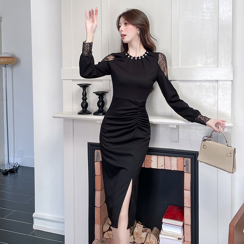 【dress】レースドッキングワンピース　M29352