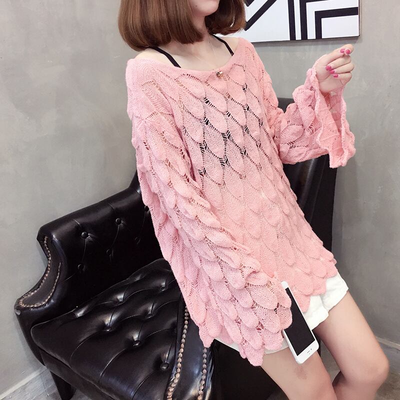 【tops】カットワークニットセーター　M18155