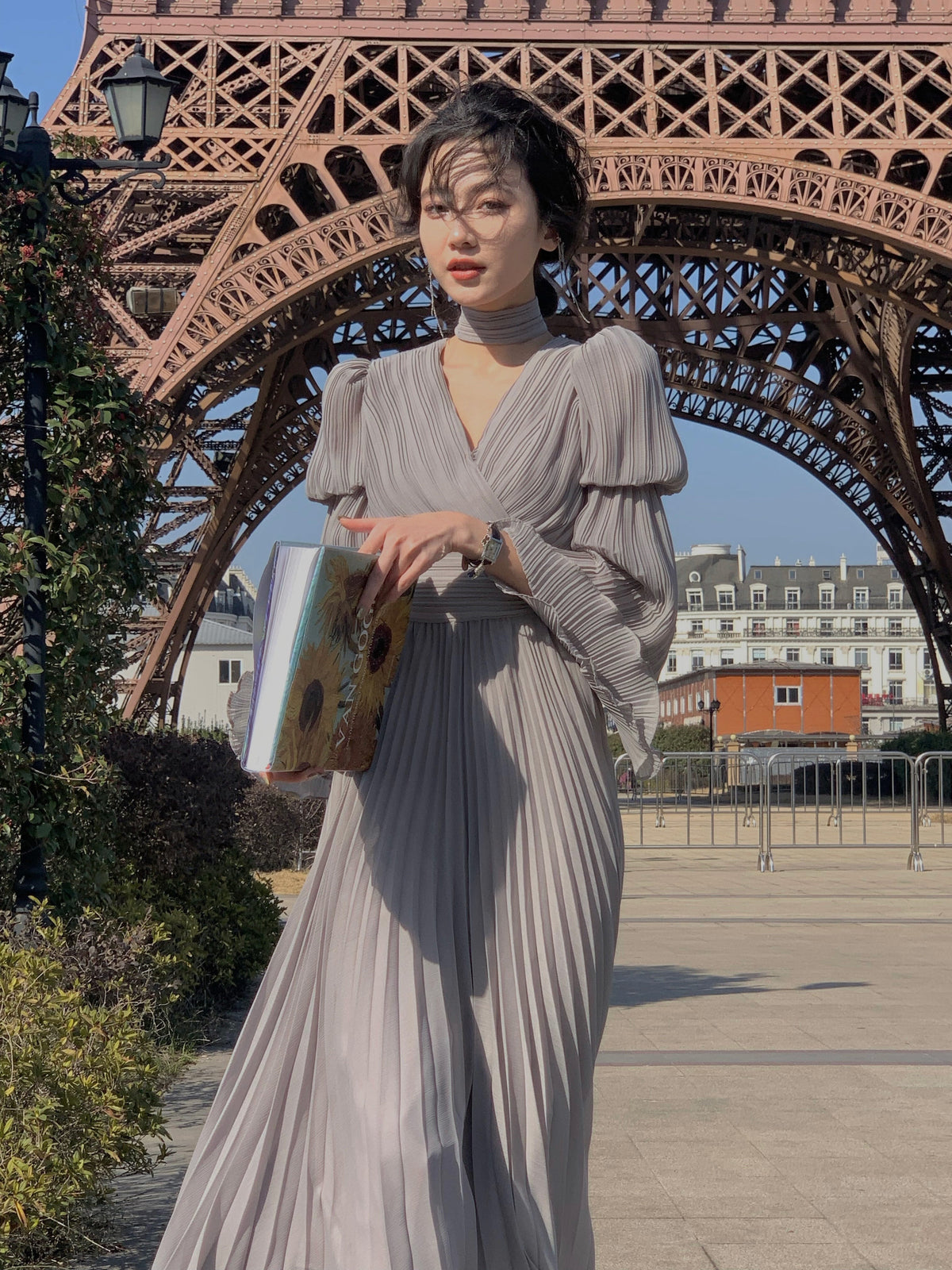【dress】ベルスリーブプリーツワンピース　N3250