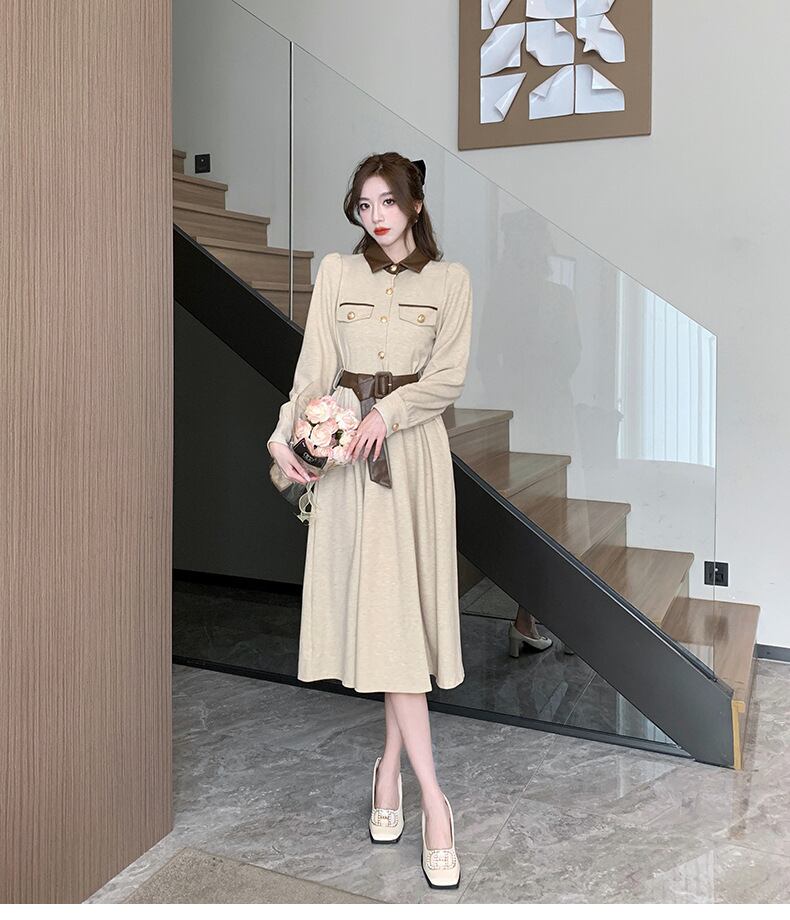 【dress】折り襟デートワンピース　M18659