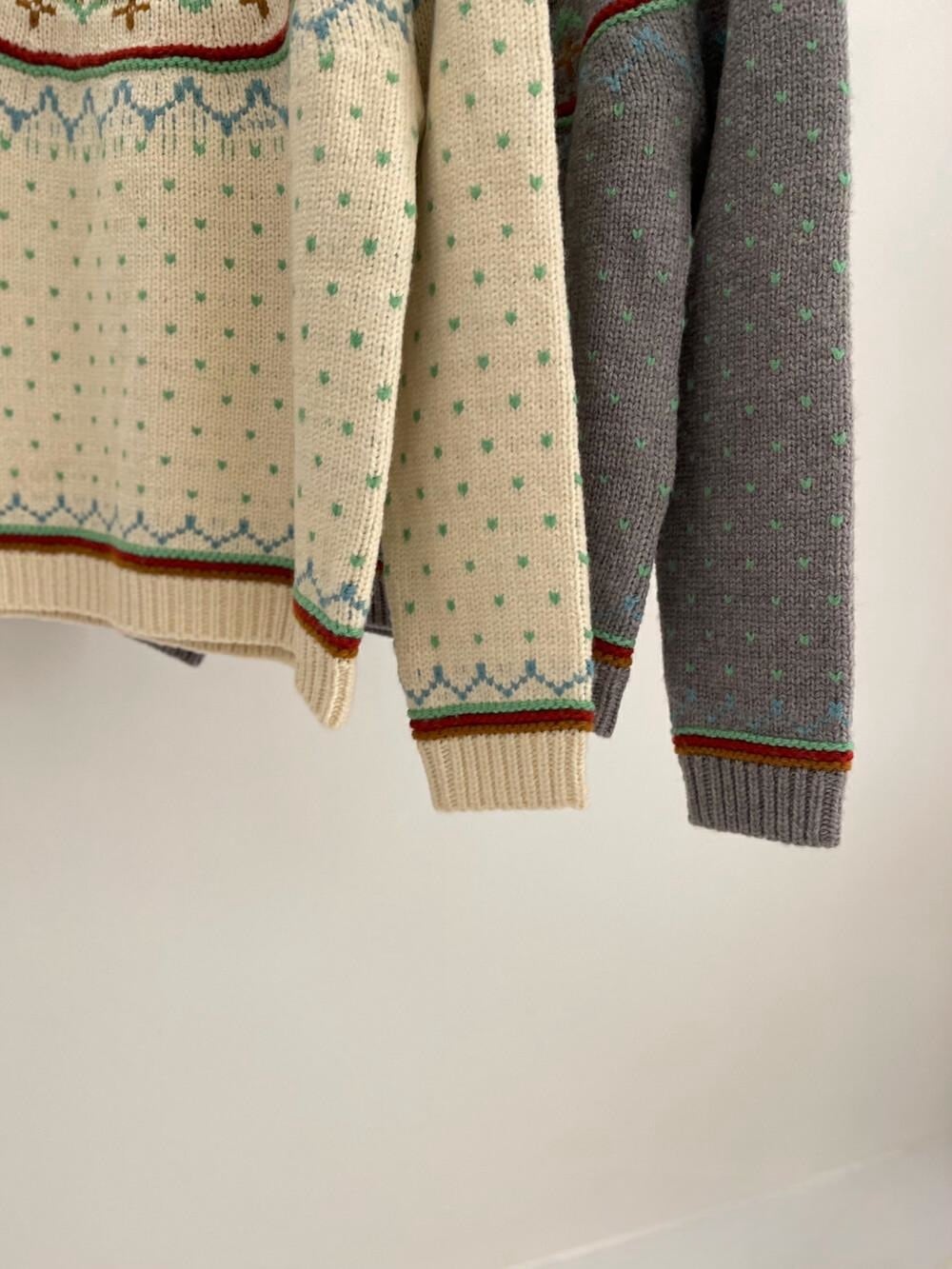 【tops】ジャカードニットセーター　M27107