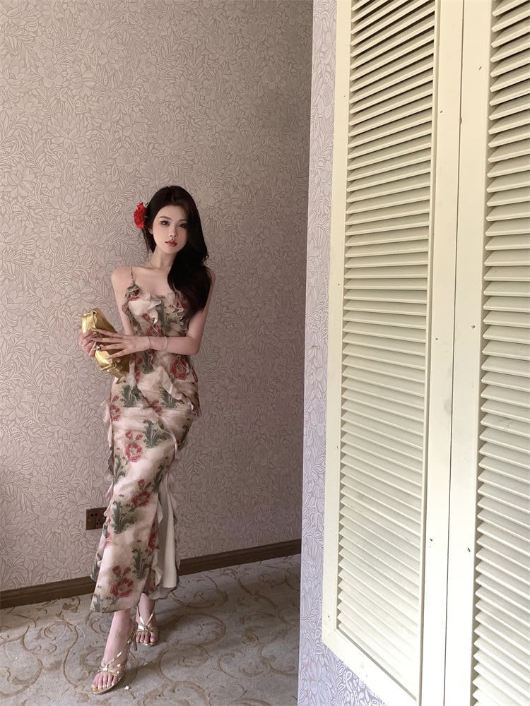 【dress】花柄キャミワンピース　M24447