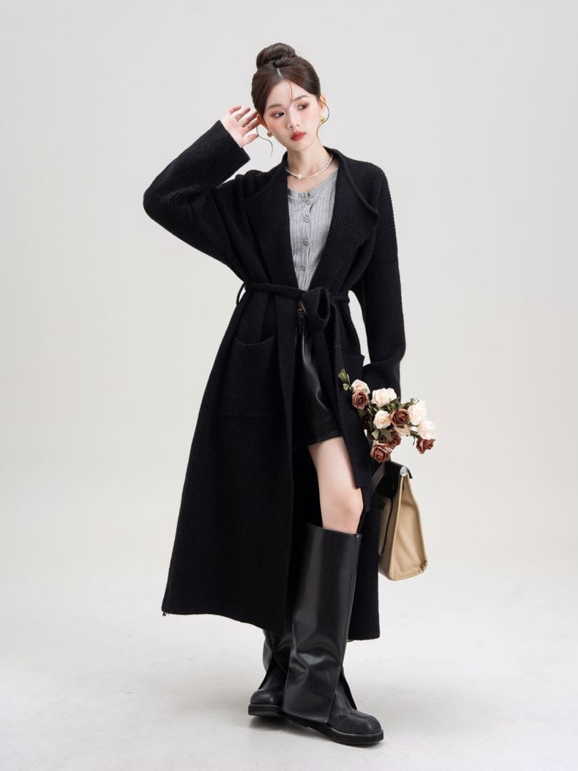 【outer】ロング丈ニットカーデ　M27146