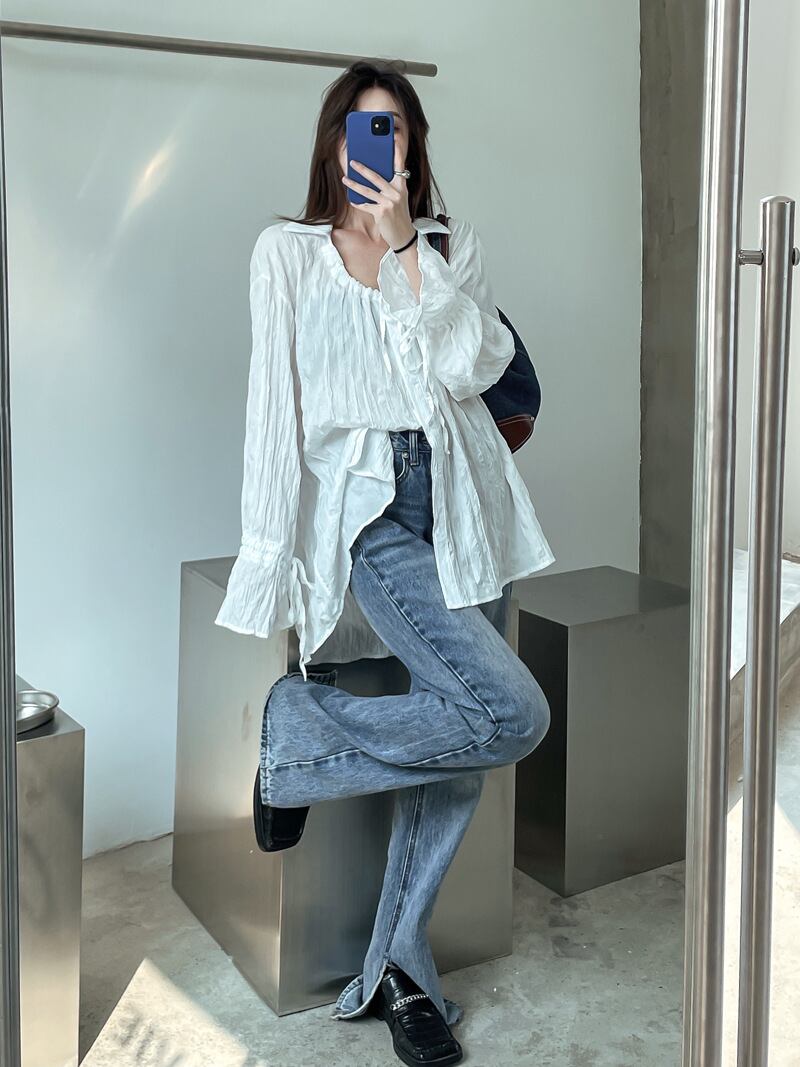 【tops】パフスリーブ ブラウスG20356