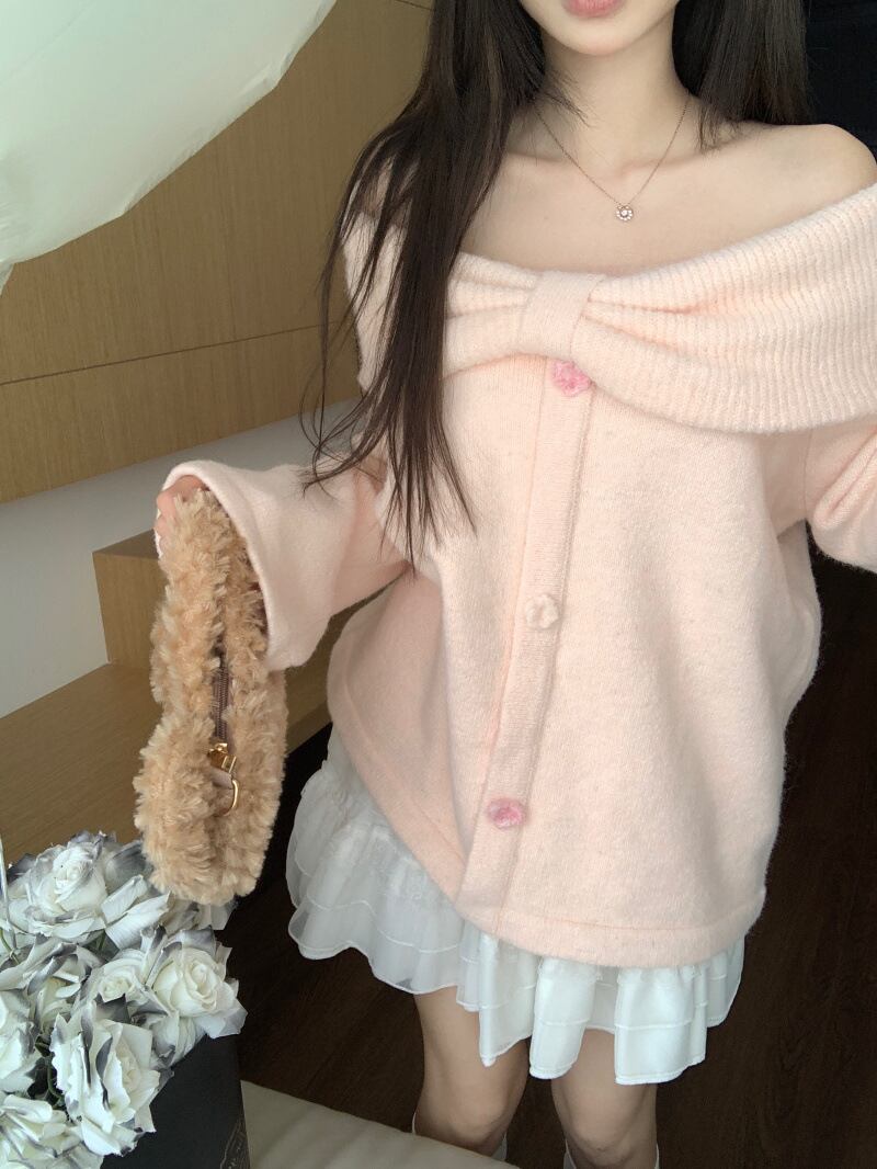 【tops】リボン付きニットセーター　M17997