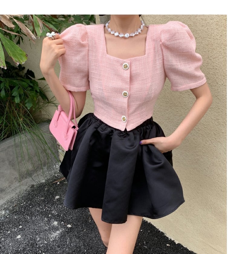 【set】パフスリーブブラウス+スカート２点セットG20680