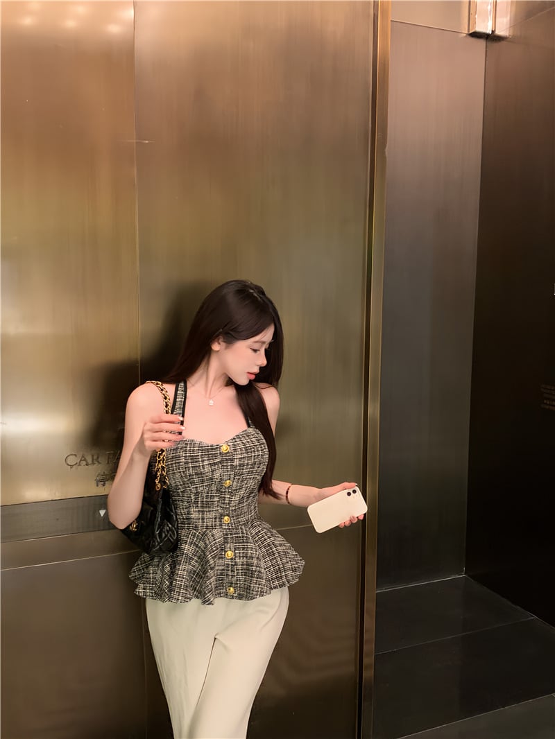 【tops】ツイードホルターネックトップス　M24783