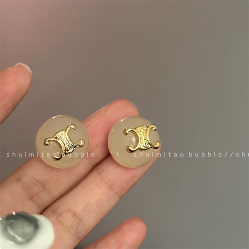 【小物】2色英字柄ピアスアクセサリーF8127