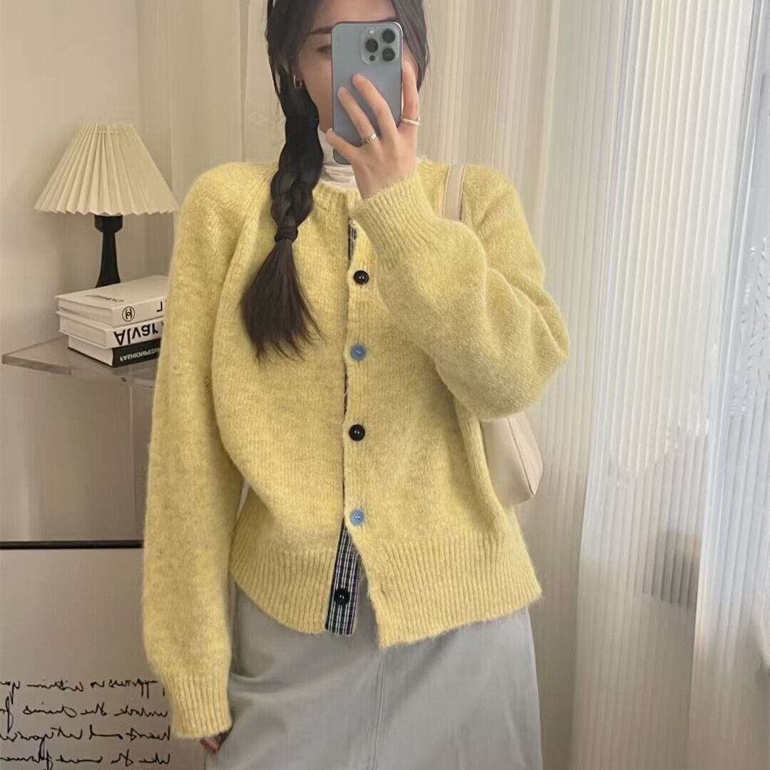 【outer】切り替えニットカーデ　M29006