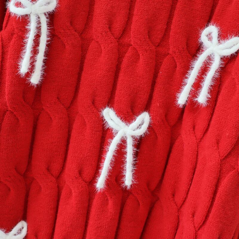 【tops】リボン付きニットセーター　M27472