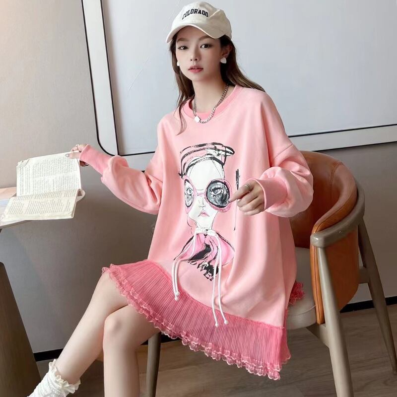 【tops】クルーネックドッキングパーカー　M18446