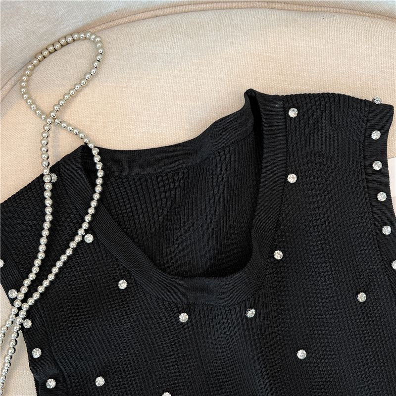 【tops】フリンジニットタンクトップF7729