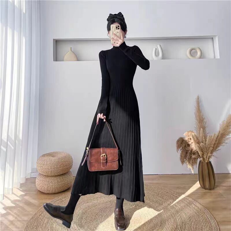 【dress】無地ニットワンピース　M18485