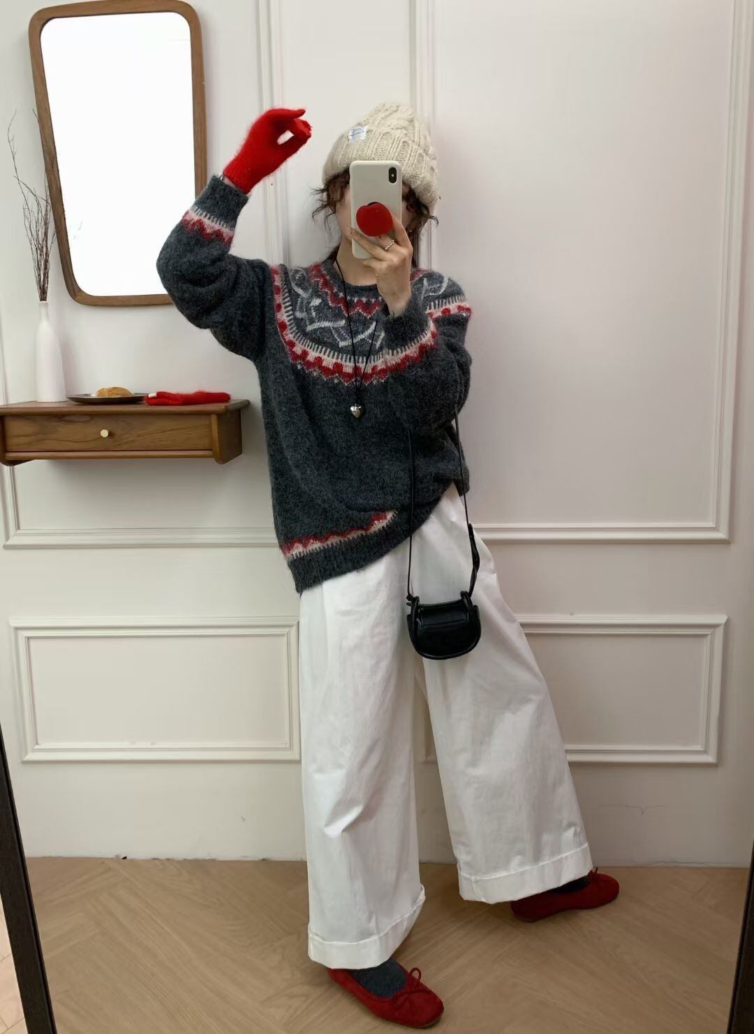 【tops】クルーネックニットセーター　M27109