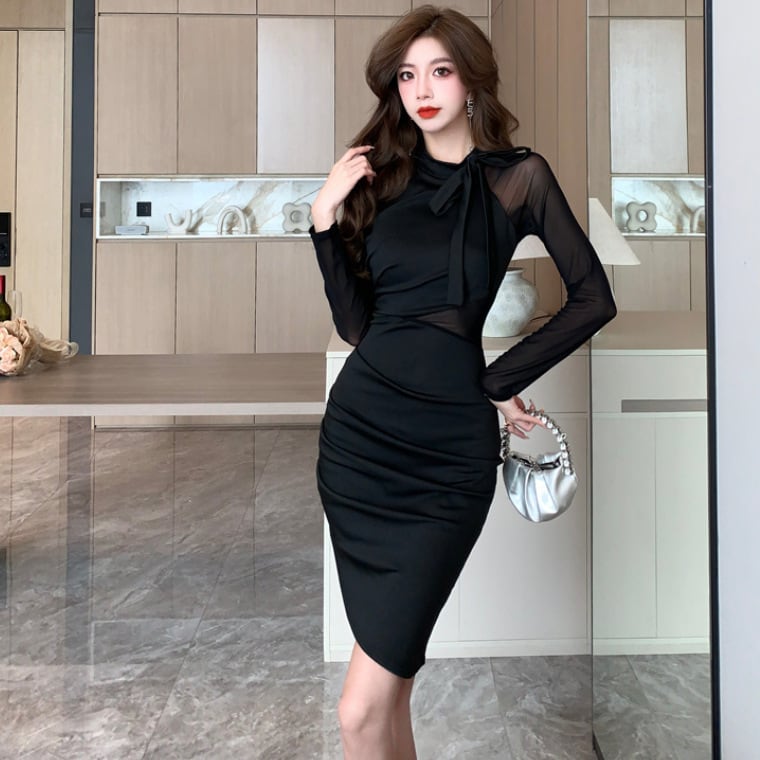 【dress】チュールドッキングワンピース　M28129