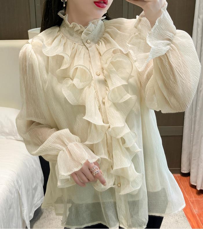 【tops】3色フレアスリーブブラウスF7059