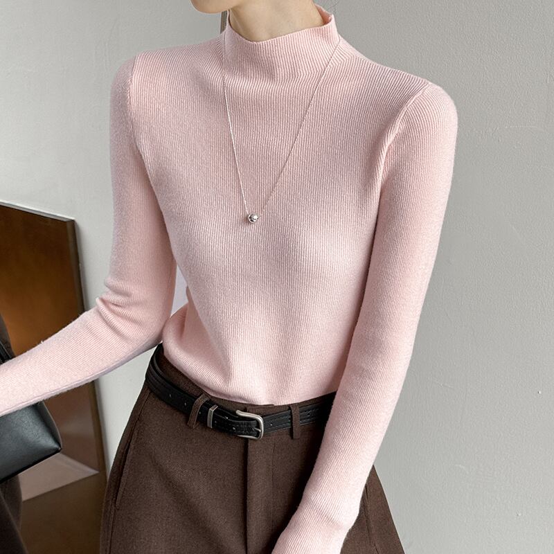 【tops】ハイネックニットトップス Q6970
