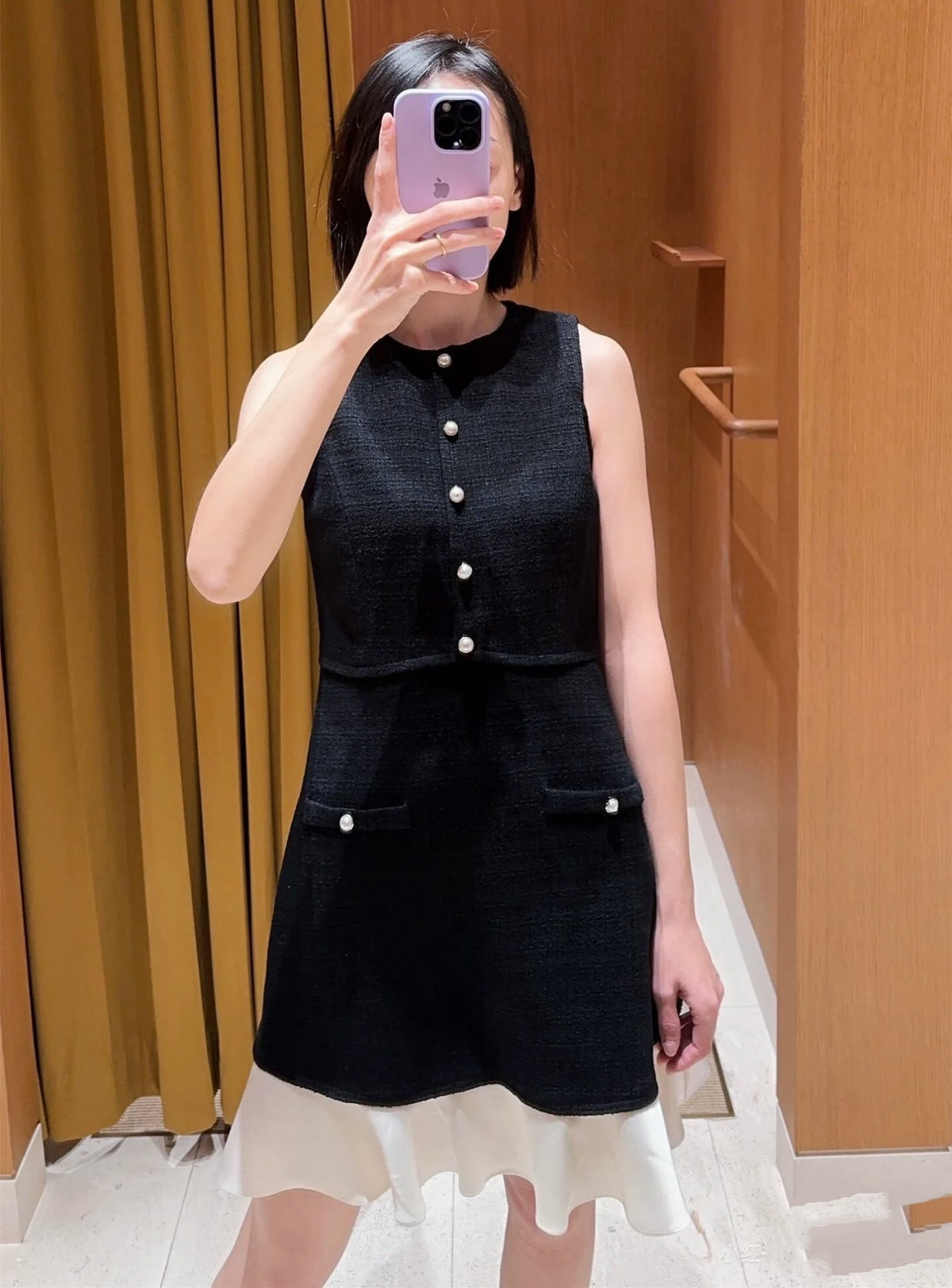 【dress】ドッキングツイードミニワンピース　N3008