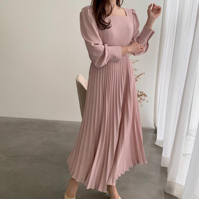 【dress】好感度UP!気質満点レトロスウィート長袖淑女着痩せレディースワンピース G1699