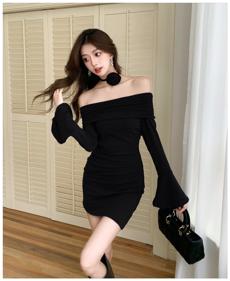 【dress】フレアスリーブワンピース　M29536