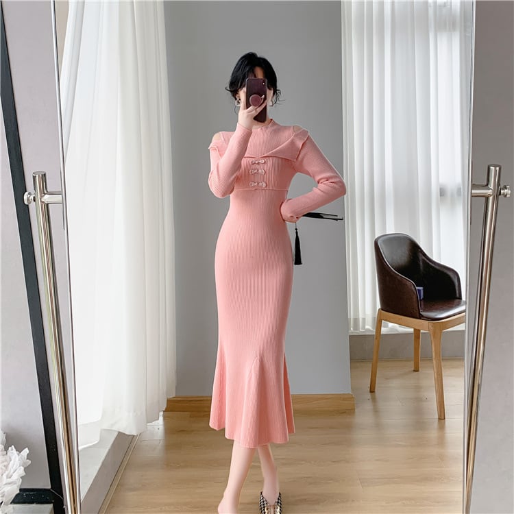 【dress】マーメイドニットワンピース　M26175