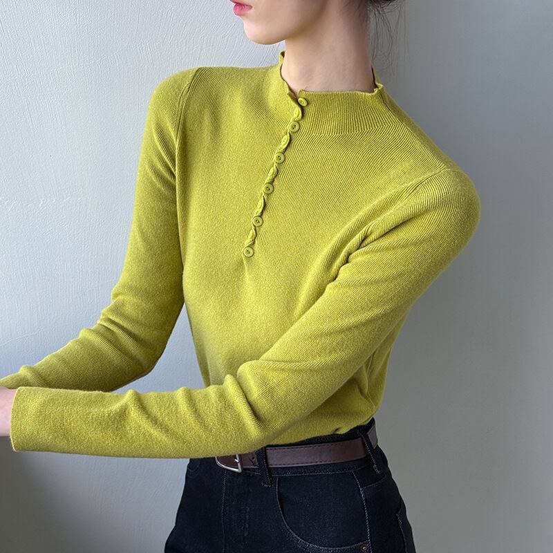 【tops】6色展開ニットトップス Q6971