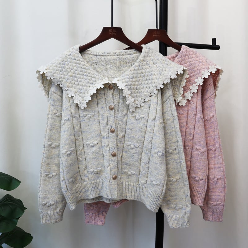 【outer】ドールカラーニットカーデ　M25514