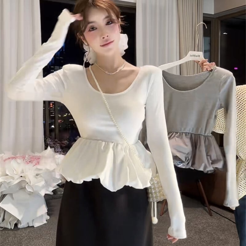 【tops】ドッキング長袖Tシャツ　M29630