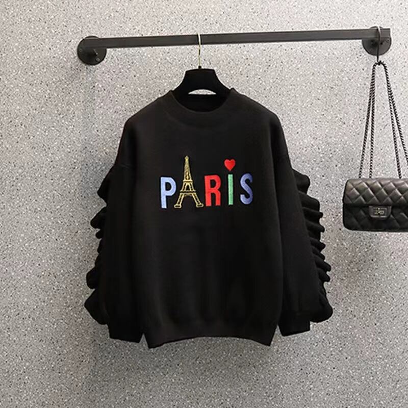 【set】話題沸騰中2点セットラウンドネック長袖パーカー+動物柄配色Aラインスカート通勤日常おしゃれセットアップF1310