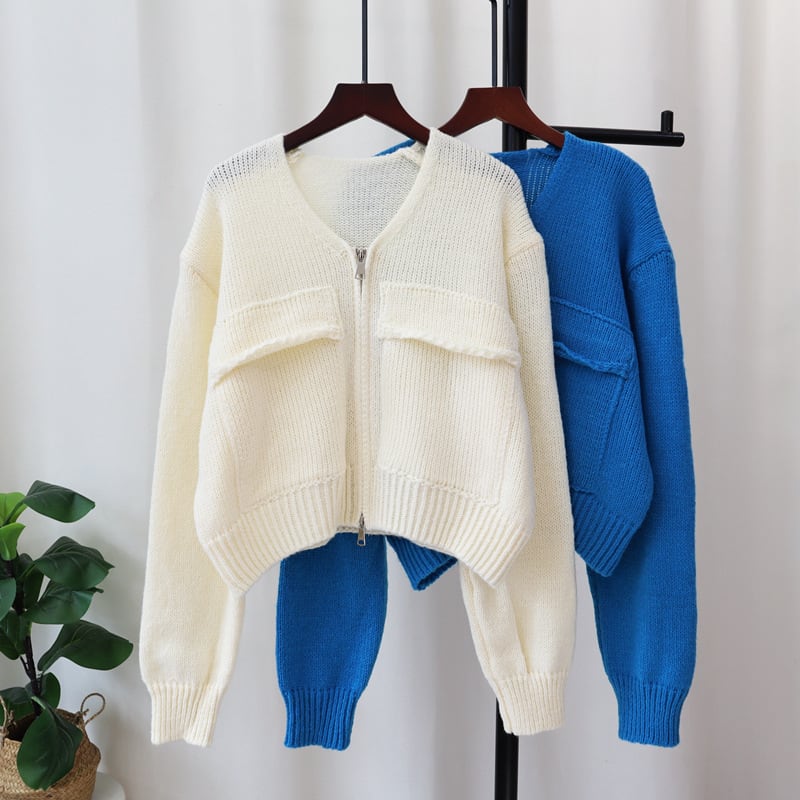 【outer】ファスナーニットカーデ　M28629